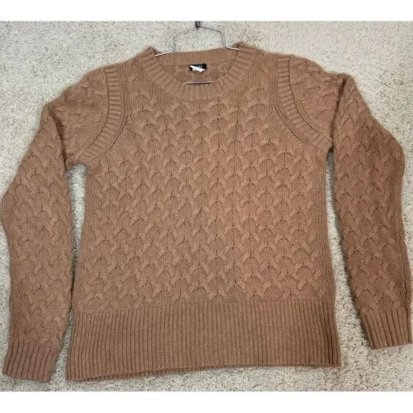 J Crew Womens Angora Wool Blend Cable Knit Pullover Sweater Sz M Classic Preppy - Picture 6 of 9
